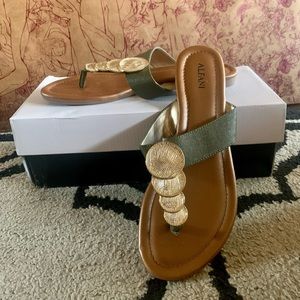 Women’s ‘Alfani’ Olive Sandals with Gold Accents
